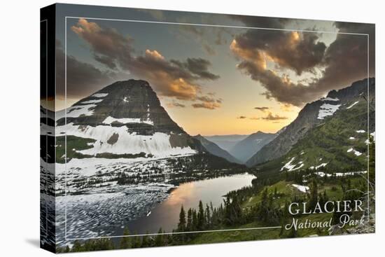 Glacier National Park, Montana - Hidden Lake and Bearhat Mountain-Lantern Press-Stretched Canvas