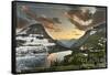 Glacier National Park, Montana - Hidden Lake and Bearhat Mountain-Lantern Press-Framed Stretched Canvas