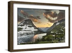 Glacier National Park, Montana - Hidden Lake and Bearhat Mountain-Lantern Press-Framed Art Print