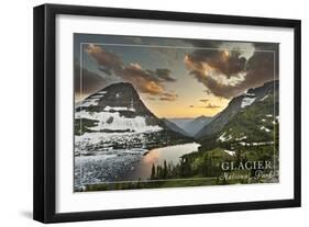 Glacier National Park, Montana - Hidden Lake and Bearhat Mountain-Lantern Press-Framed Art Print