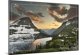 Glacier National Park, Montana - Hidden Lake and Bearhat Mountain-Lantern Press-Mounted Art Print