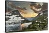 Glacier National Park, Montana - Hidden Lake and Bearhat Mountain-Lantern Press-Stretched Canvas