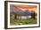 Glacier National Park, Montana - Lake and Peaks at Sunset-Lantern Press-Framed Art Print