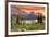 Glacier National Park, Montana - Lake and Peaks at Sunset-Lantern Press-Framed Premium Giclee Print