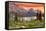 Glacier National Park, Montana - Lake and Peaks at Sunset-Lantern Press-Framed Stretched Canvas