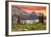 Glacier National Park, Montana - Lake and Peaks at Sunset-Lantern Press-Framed Art Print