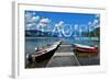 Glacier National Park, Montana - Lake McDonald Dock-Lantern Press-Framed Art Print