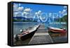 Glacier National Park, Montana - Lake McDonald Dock-Lantern Press-Framed Stretched Canvas