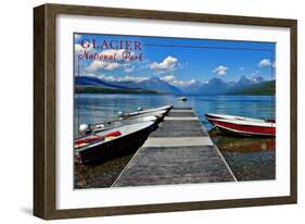 Glacier National Park, Montana - Lake McDonald Dock-Lantern Press-Framed Art Print