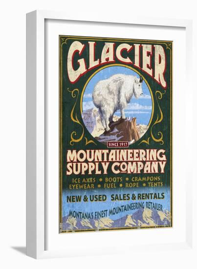 Glacier National Park, Montana - Mountain Goat-Lantern Press-Framed Art Print