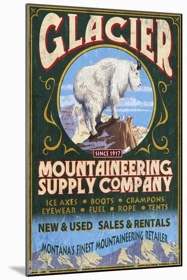 Glacier National Park, Montana - Mountain Goat-Lantern Press-Mounted Art Print