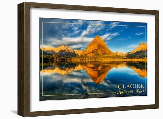 Glacier National Park, Montana - Mt. Grinnell-Lantern Press-Framed Art Print