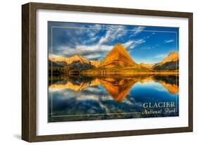 Glacier National Park, Montana - Mt. Grinnell-Lantern Press-Framed Art Print