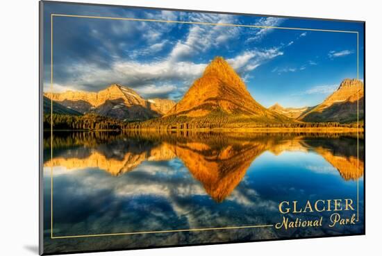 Glacier National Park, Montana - Mt. Grinnell-Lantern Press-Mounted Art Print