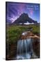 Glacier National Park, Montana - Mt. Reynolds and Waterfall-Lantern Press-Stretched Canvas