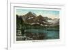 Glacier National Park, Montana, Panoramic View of Josephine Lake and Gould Mountain-Lantern Press-Framed Art Print