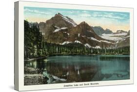 Glacier National Park, Montana, Panoramic View of Josephine Lake and Gould Mountain-Lantern Press-Stretched Canvas