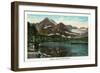 Glacier National Park, Montana, Panoramic View of Josephine Lake and Gould Mountain-Lantern Press-Framed Art Print