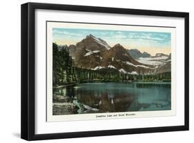 Glacier National Park, Montana, Panoramic View of Josephine Lake and Gould Mountain-Lantern Press-Framed Art Print