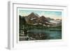 Glacier National Park, Montana, Panoramic View of Josephine Lake and Gould Mountain-Lantern Press-Framed Art Print