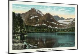 Glacier National Park, Montana, Panoramic View of Josephine Lake and Gould Mountain-Lantern Press-Mounted Art Print