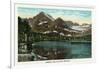 Glacier National Park, Montana, Panoramic View of Josephine Lake and Gould Mountain-Lantern Press-Framed Art Print