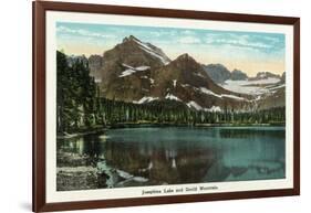 Glacier National Park, Montana, Panoramic View of Josephine Lake and Gould Mountain-Lantern Press-Framed Art Print