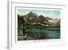 Glacier National Park, Montana, Panoramic View of Josephine Lake and Gould Mountain-Lantern Press-Framed Art Print