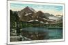 Glacier National Park, Montana, Panoramic View of Josephine Lake and Gould Mountain-Lantern Press-Mounted Art Print