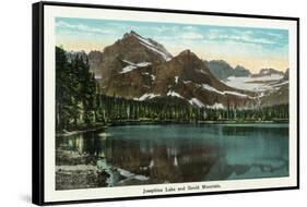 Glacier National Park, Montana, Panoramic View of Josephine Lake and Gould Mountain-Lantern Press-Framed Stretched Canvas