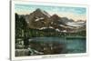 Glacier National Park, Montana, Panoramic View of Josephine Lake and Gould Mountain-Lantern Press-Stretched Canvas