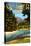 Glacier National Park, Montana - River Rafting-Lantern Press-Stretched Canvas