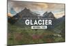 Glacier National Park, Montana - Rubber Stamp-Lantern Press-Mounted Art Print