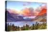 Glacier National Park, Montana - St. Mary Lake and Sunset-Lantern Press-Stretched Canvas
