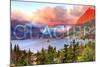 Glacier National Park, Montana - St. Mary Lake and Sunset-Lantern Press-Mounted Art Print