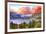 Glacier National Park, Montana - St. Mary Lake and Sunset-Lantern Press-Framed Premium Giclee Print