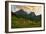 Glacier National Park, Montana - Sunset and Flowers (Horizonal Version)-Lantern Press-Framed Art Print