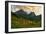 Glacier National Park, Montana - Sunset and Flowers (Horizonal Version)-Lantern Press-Framed Art Print