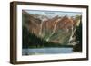 Glacier National Park, Montana, View of Avalanche Basin-Lantern Press-Framed Art Print