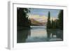 Glacier National Park, Montana, View of Lake McDonald Outlet-Lantern Press-Framed Art Print