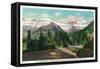 Glacier National Park, Montana, View of the Garden Wall from Going-to-the-Sun Hwy-Lantern Press-Framed Stretched Canvas