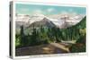 Glacier National Park, Montana, View of the Garden Wall from Going-to-the-Sun Hwy-Lantern Press-Stretched Canvas