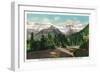 Glacier National Park, Montana, View of the Garden Wall from Going-to-the-Sun Hwy-Lantern Press-Framed Art Print