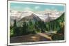 Glacier National Park, Montana, View of the Garden Wall from Going-to-the-Sun Hwy-Lantern Press-Mounted Art Print