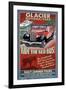 Glacier National Park - Red Jammer-Lantern Press-Framed Art Print