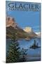 Glacier National Park - St. Mary Lake, c.2009-Lantern Press-Mounted Art Print