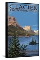 Glacier National Park - St. Mary Lake, c.2009-Lantern Press-Framed Stretched Canvas