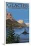 Glacier National Park - St. Mary Lake, c.2009-Lantern Press-Framed Art Print