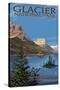 Glacier National Park - St. Mary Lake, c.2009-Lantern Press-Stretched Canvas