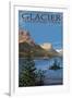 Glacier National Park - St. Mary Lake, c.2009-Lantern Press-Framed Art Print